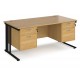 Maestro Cable Managed Desk with Twin Two Drawer Pedestals